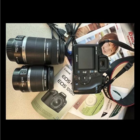 Canon EOS Rebel XS 1000D DSLR Camera EFS 18-55mm IS STM & 55-250mm IS Lens - Picture 4 of 7